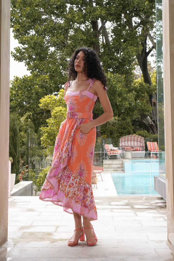 Bustier Wrap Dress in Jardin Bouquet