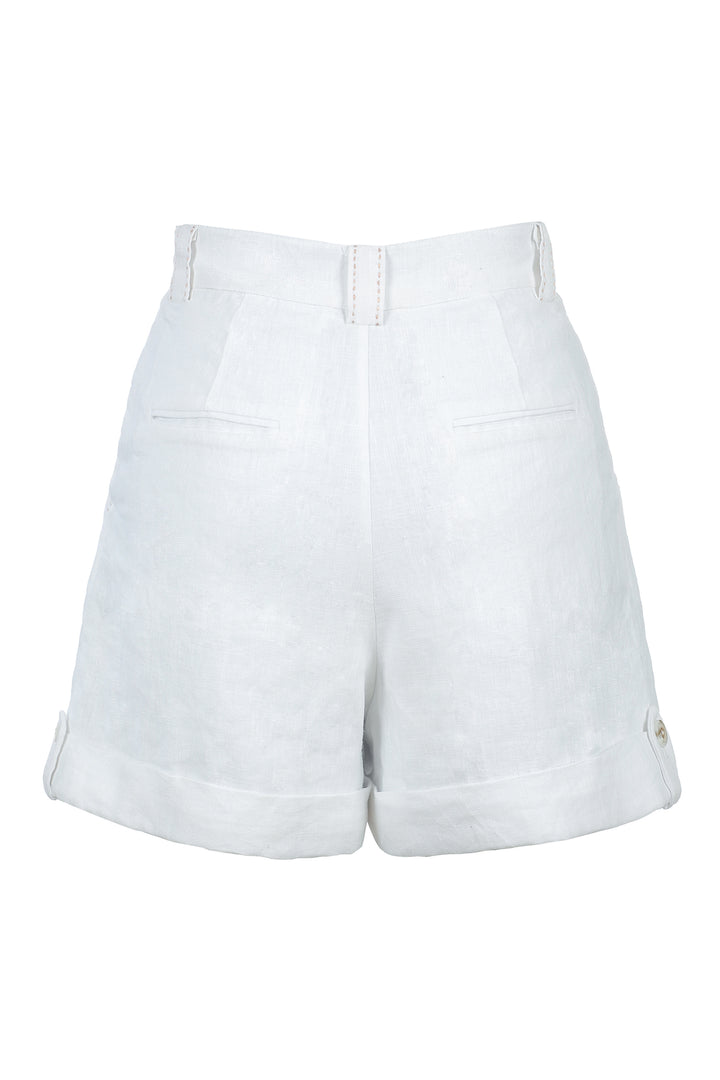 Button Shorts in White