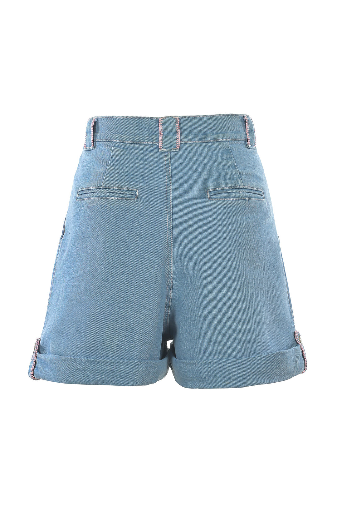Button Shorts in Light Wash