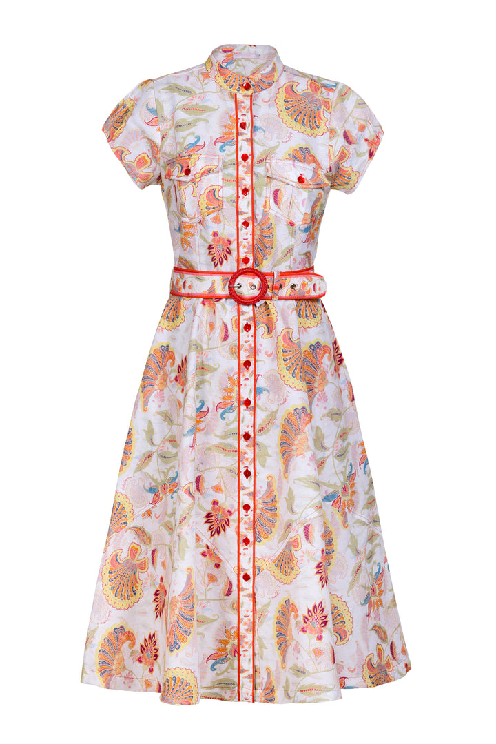 Cap Sleeve Midi Dress in Summer Florentine