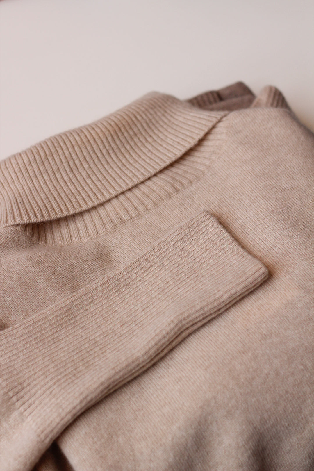 Cashmere Roll Neck in Oatmeal by Nusheena