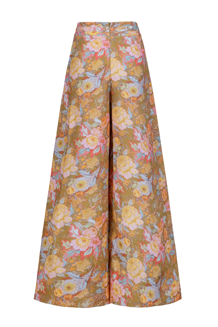 Wide Leg Bolero Pant in Champagne Picnic