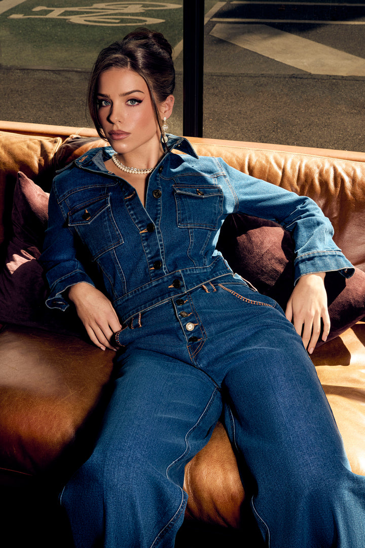 Wide Leg Jean in Mid Wash