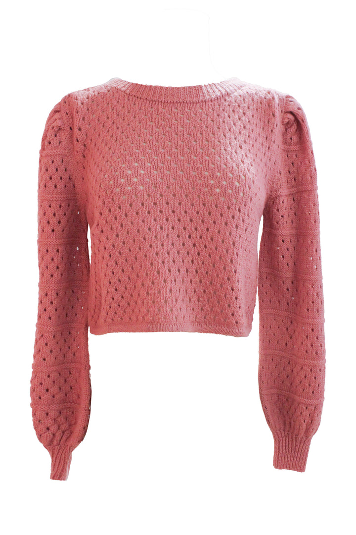Cropped Sweater In Salmon