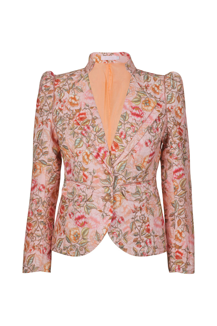 Double Lapel Blazer in Cream Vine