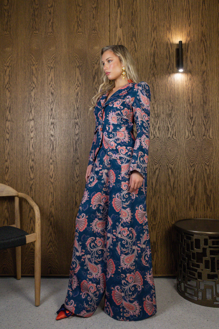 Wide Leg Bolero Pant in Evening Flora