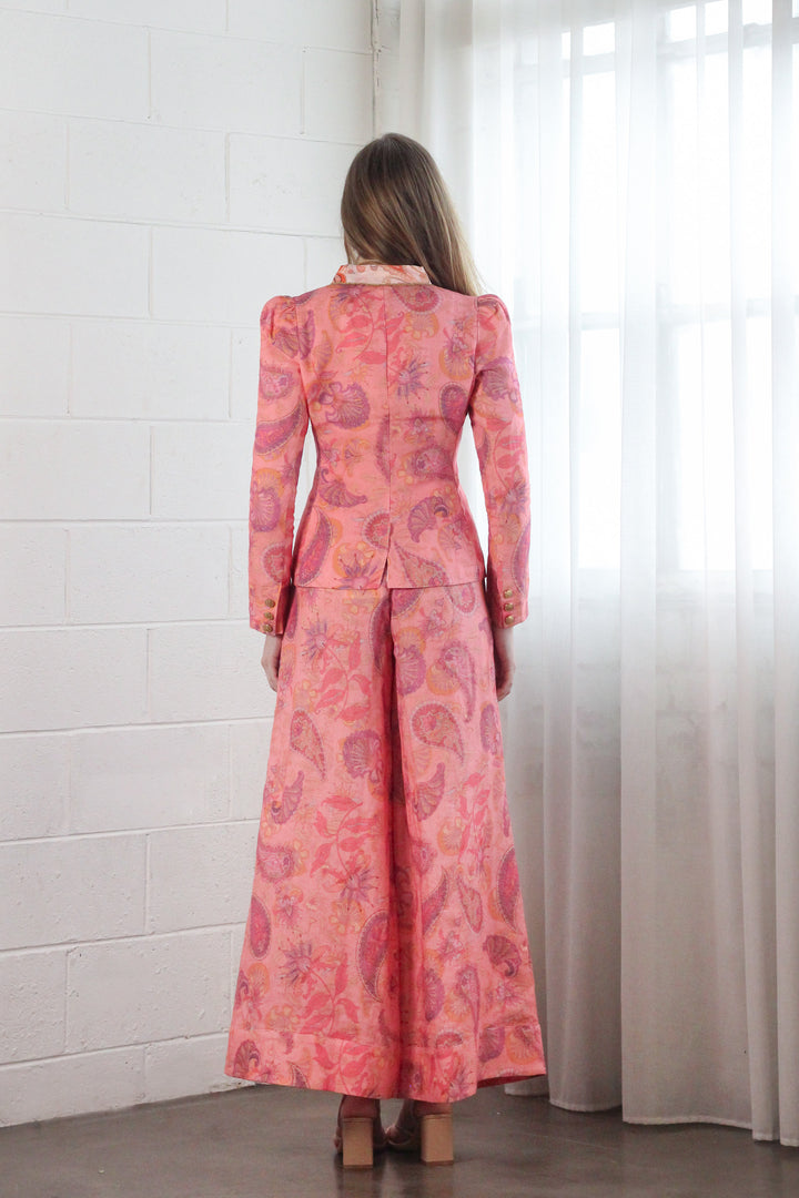 Double Lapel Blazer in Rose Reverie