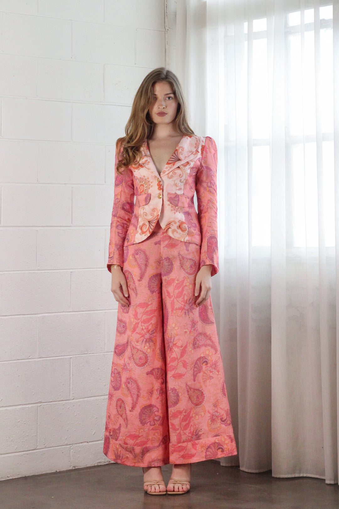 Double Lapel Blazer in Rose Reverie