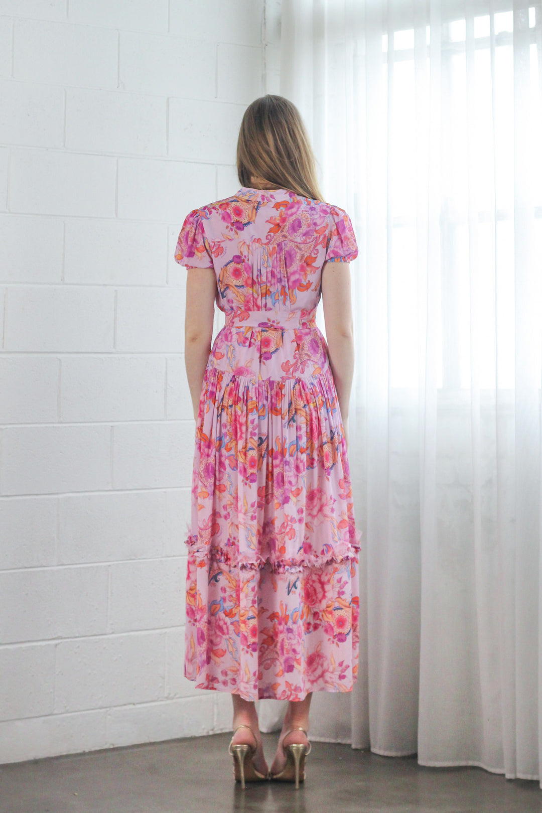 Drop Waist Maxi Dress in Violet Harmony