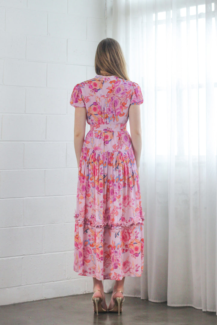 Drop Waist Maxi Dress in Violet Harmony