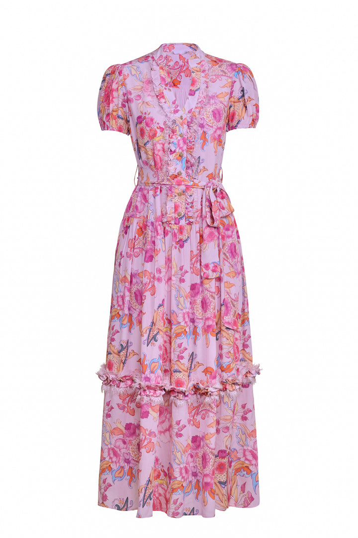 Drop Waist Maxi Dress in Violet Harmony