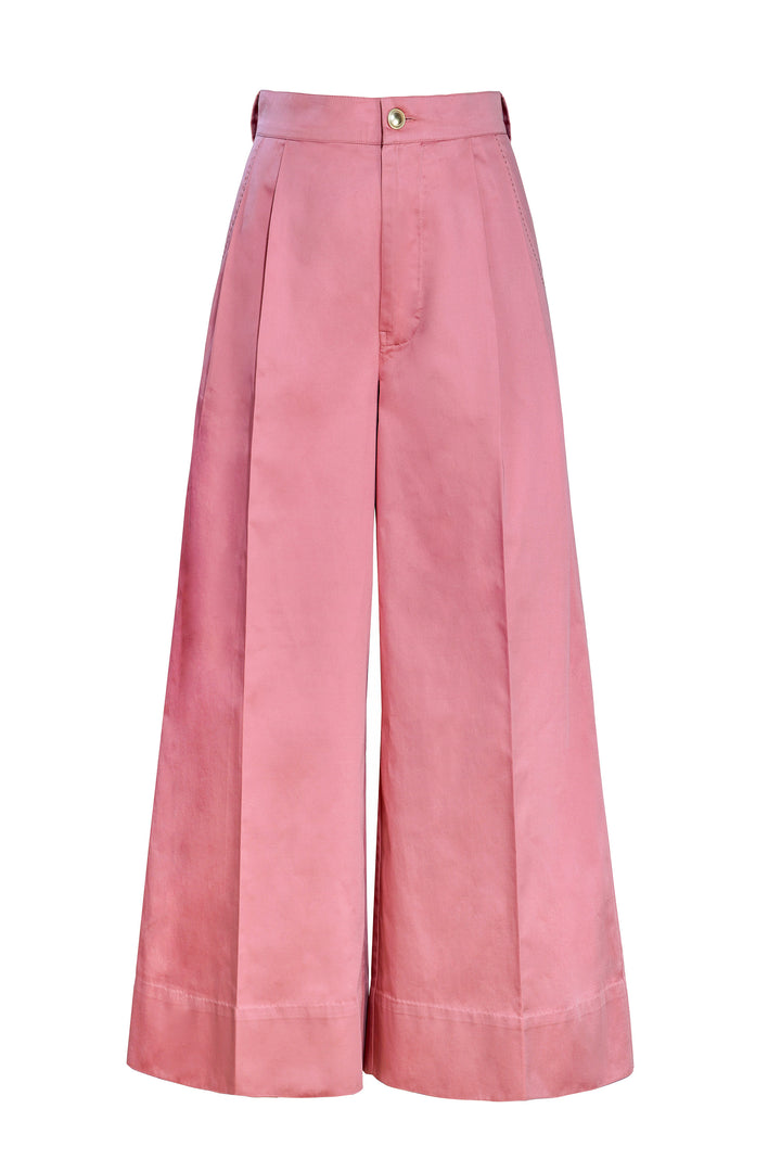 Pleated Crop Pant in Dusk Pink