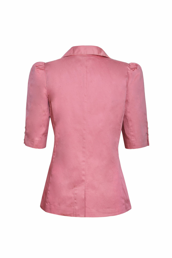 Short Sleeve Tailored Blazer in Dusk Pink