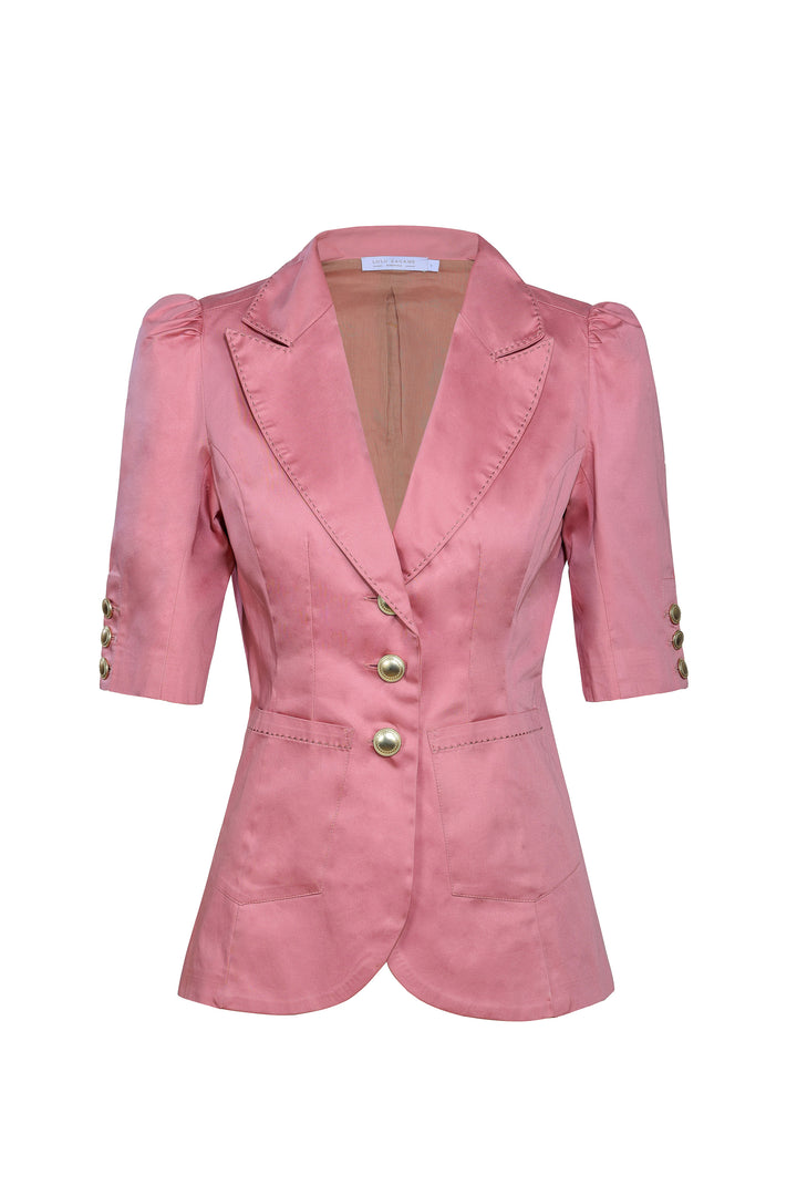 Short Sleeve Tailored Blazer in Dusk Pink