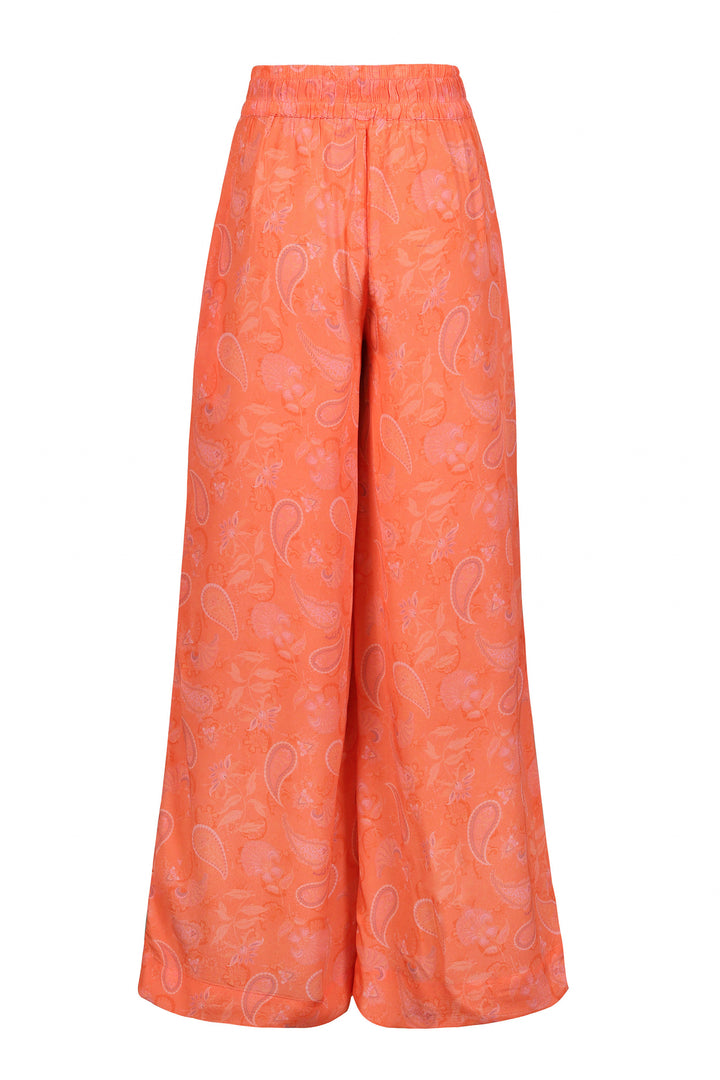Elasticated High Waist Pant in Blushing Paisley