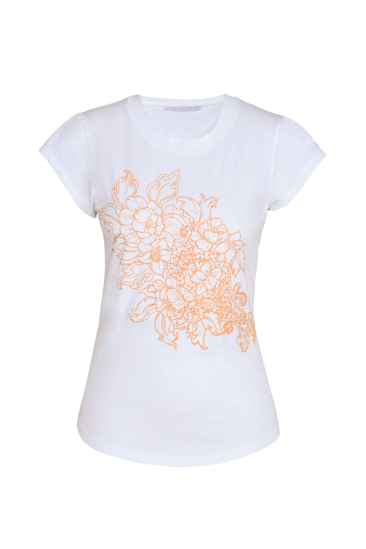 Embroidered Tee in Golden Symphony