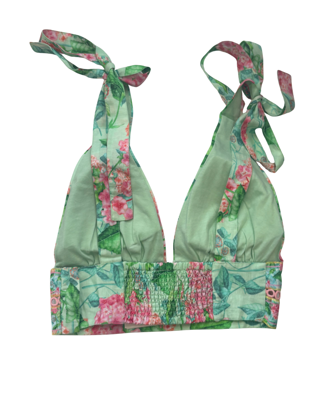 Tie Back Bralet in Emerald Sardinia