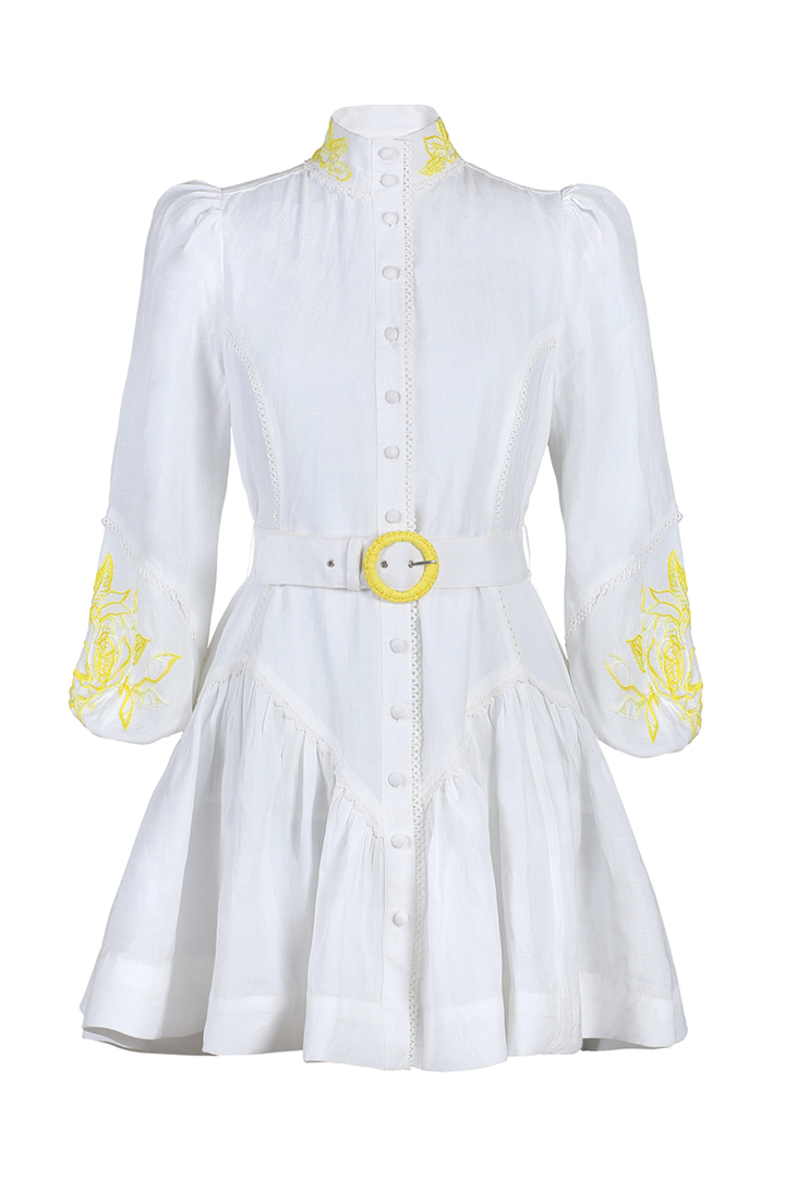 Empire Mini Dress in White