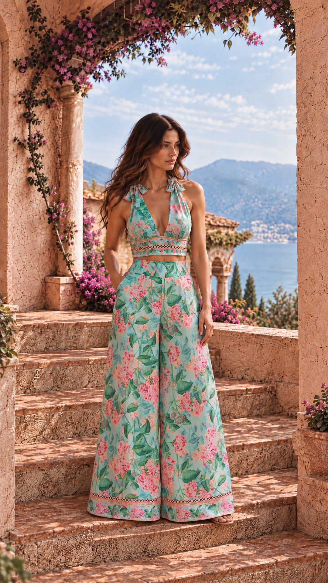 Tie Back Bralet in Emerald Sardinia