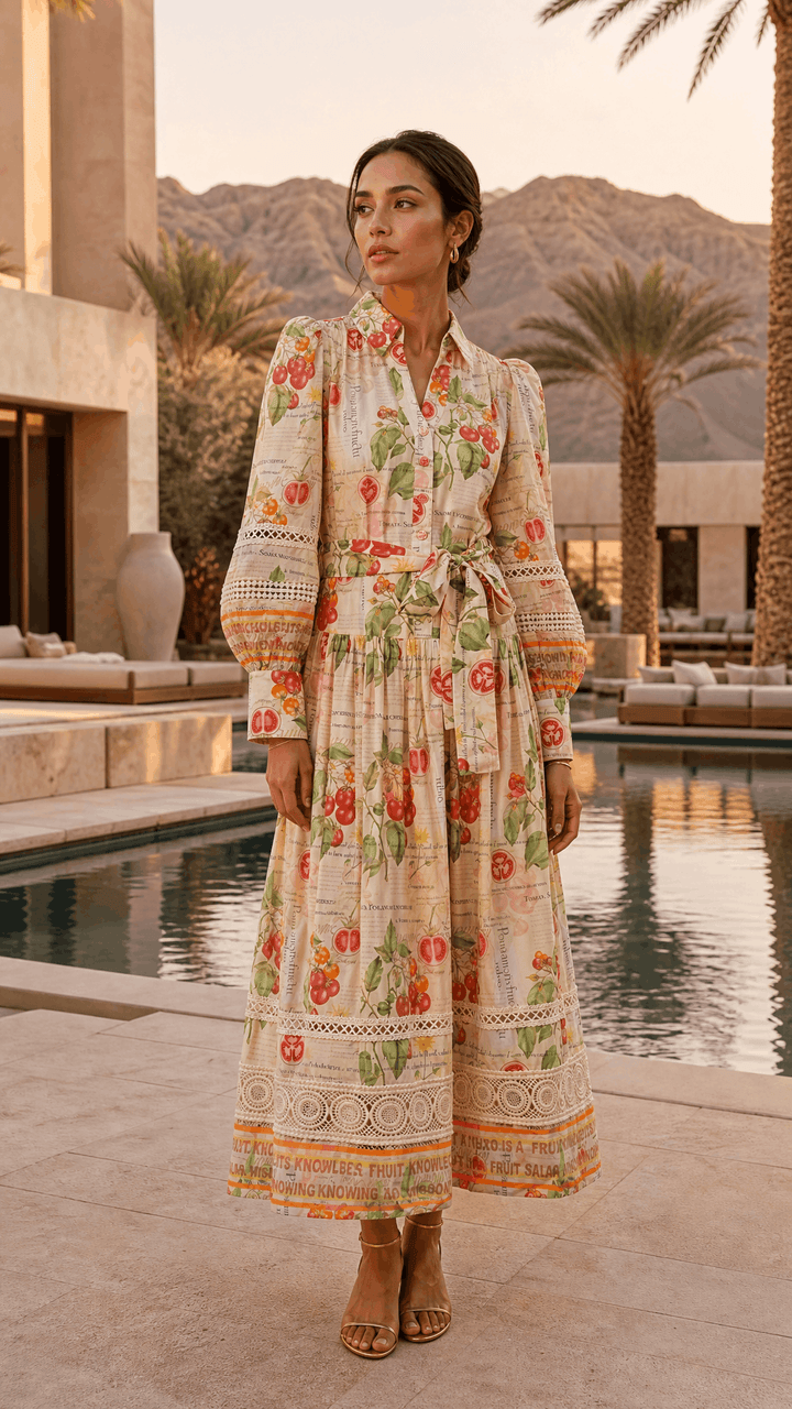 Trench Maxi Dress in Tomato Anatomica