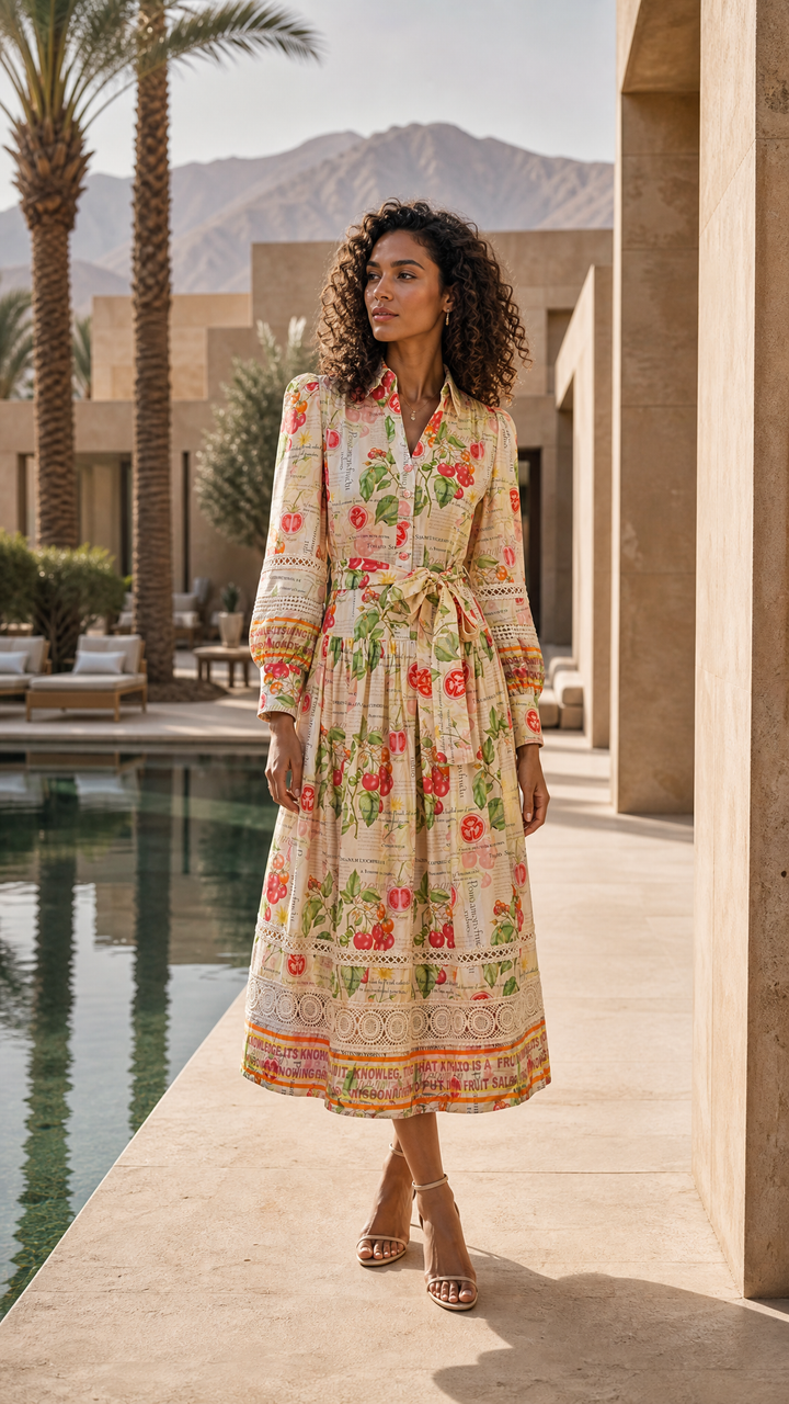 Trench Maxi Dress in Tomato Anatomica