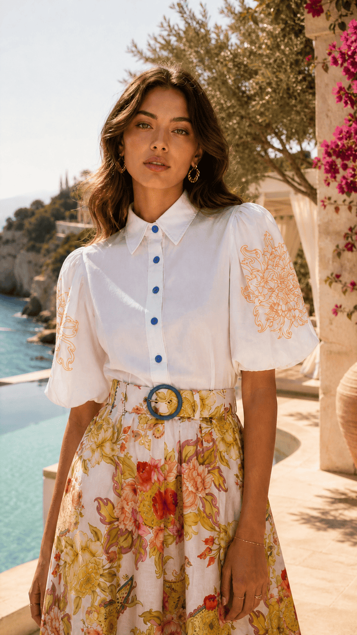 Short Sleeve Blouse in Golden Symphony