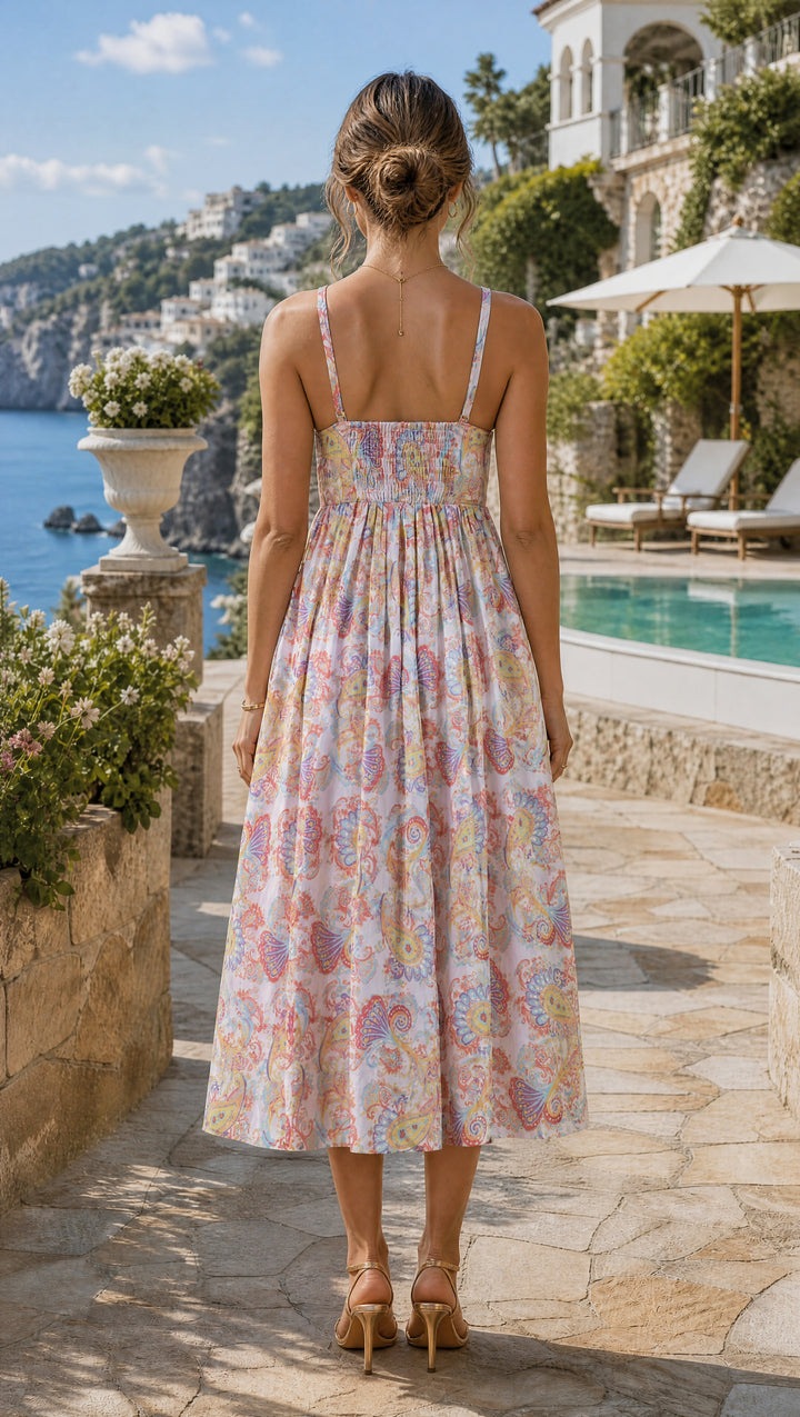 Bralet Midi Dress in Pomodore Flora