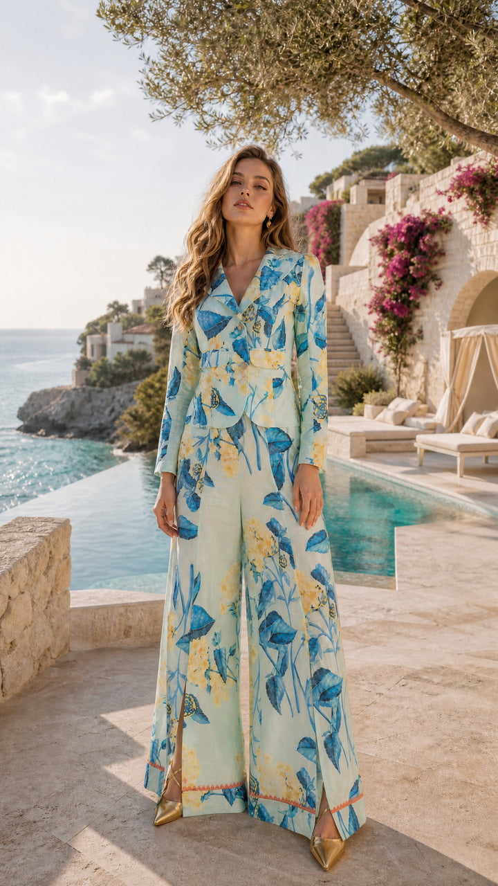 High Waisted Palazzo Pant in Sardi Wild Flower