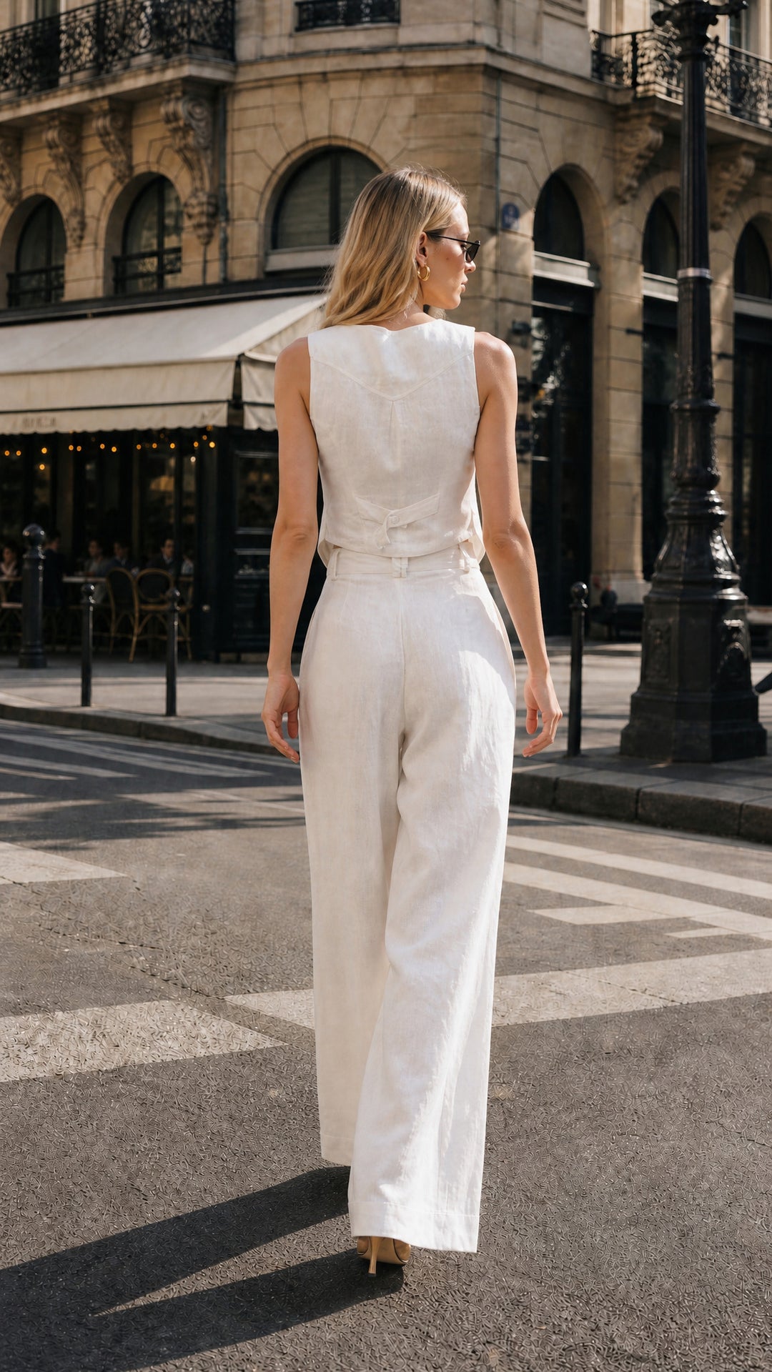 Pleated Trouser in Cream