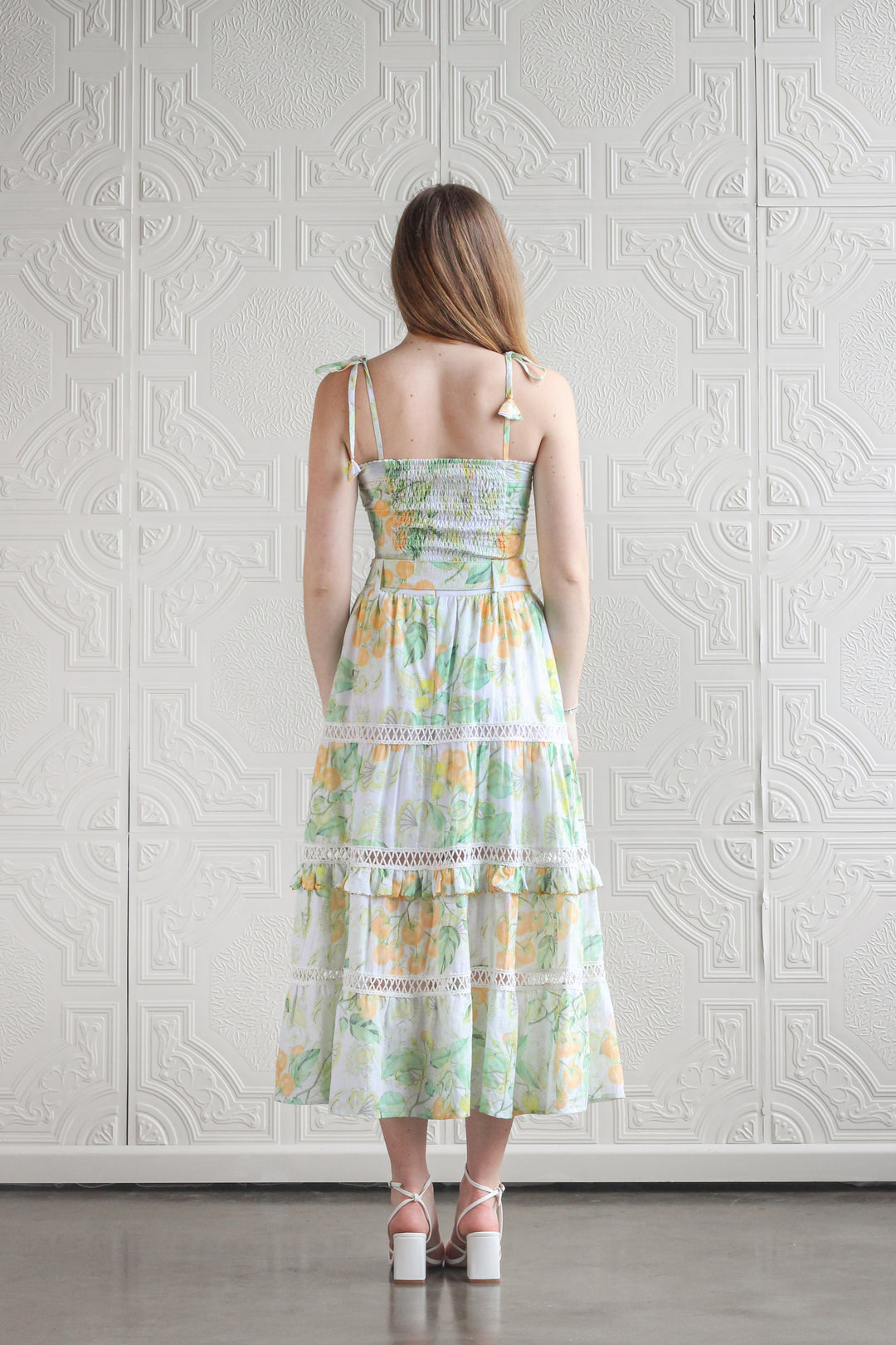 Tiered Maxi Skirt in Golden Pomme