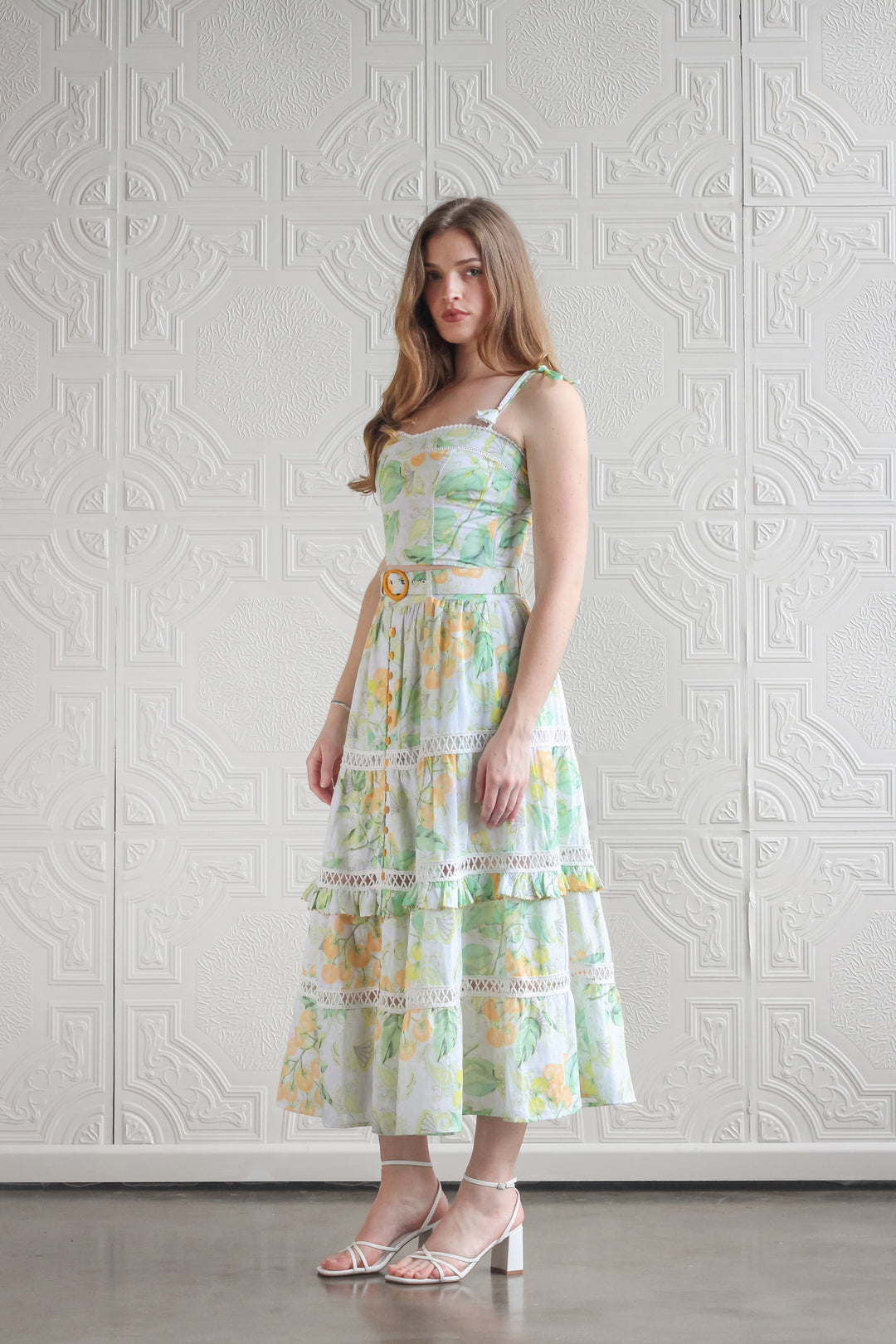 Tiered Maxi Skirt in Golden Pomme