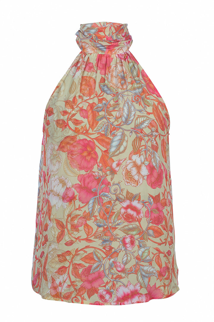 Halter Blouse in Olive Grove