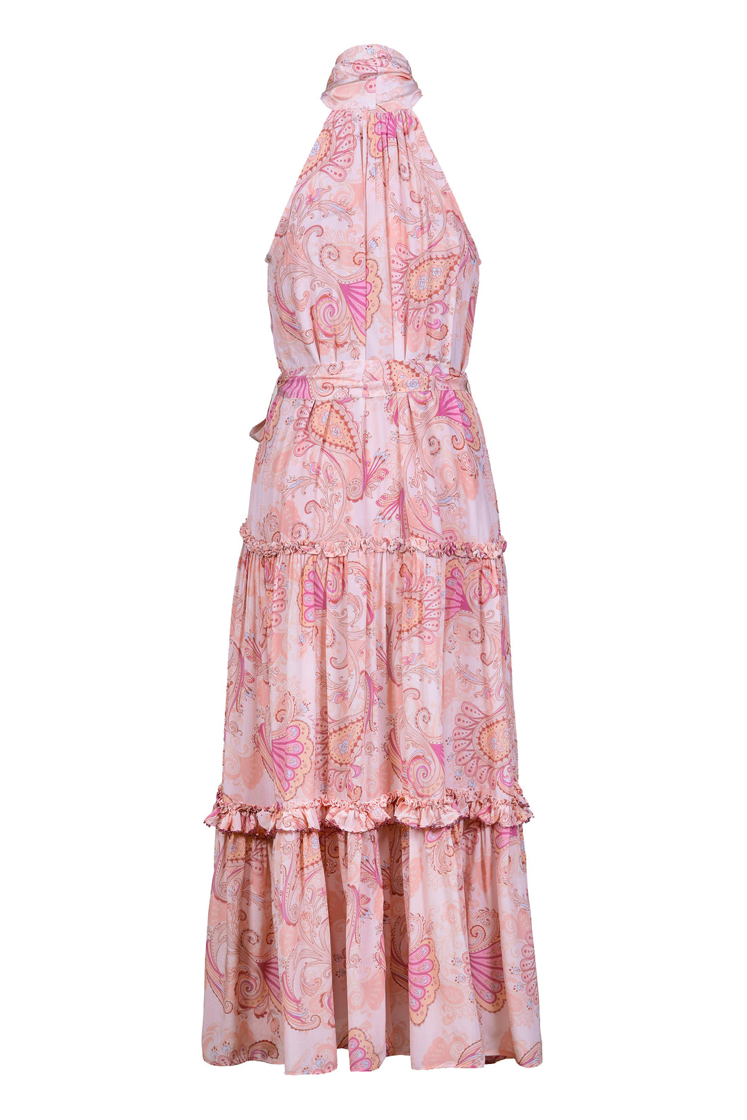 Halter Tie Neck Dress in Soft Florentine