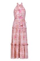 Halter Tie Neck Dress in Soft Florentine