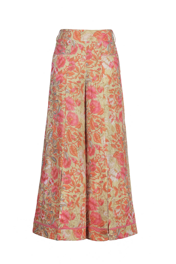 High Waisted Palazzo Pant in Olive Grove