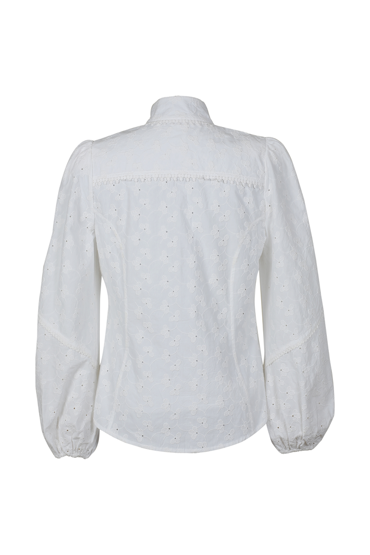 Empire Blouse in White Eyelet