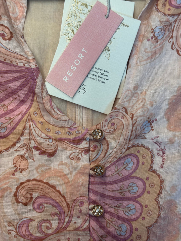 Ruffle Mini Dress in Soft Blushing Florentine