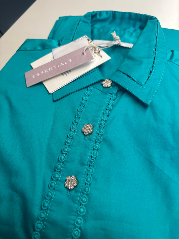 Trench Maxi Dress in Turquoise