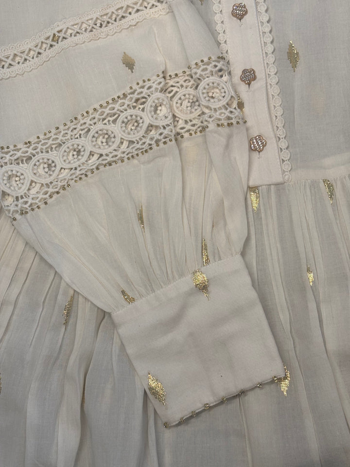 Trench Maxi Dress in Off White