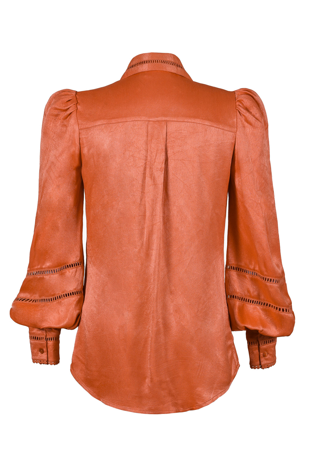Lantern Sleeve Blouse in Orange Flame
