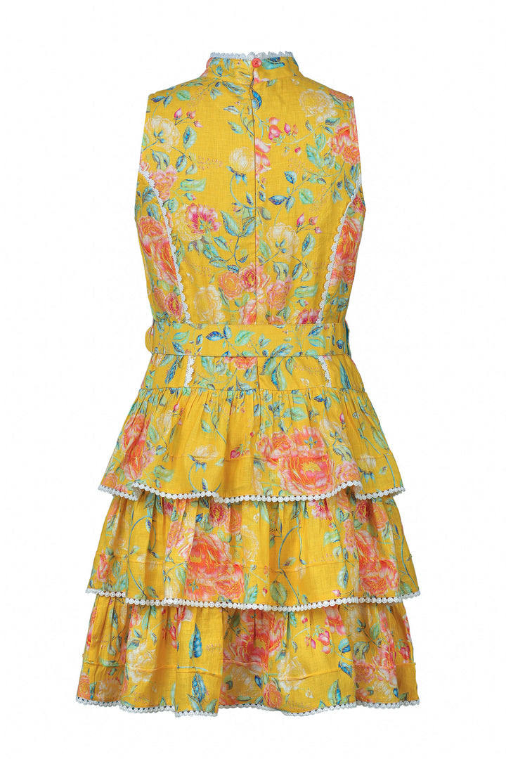 Layered Mini Dress in Citrus Bloom