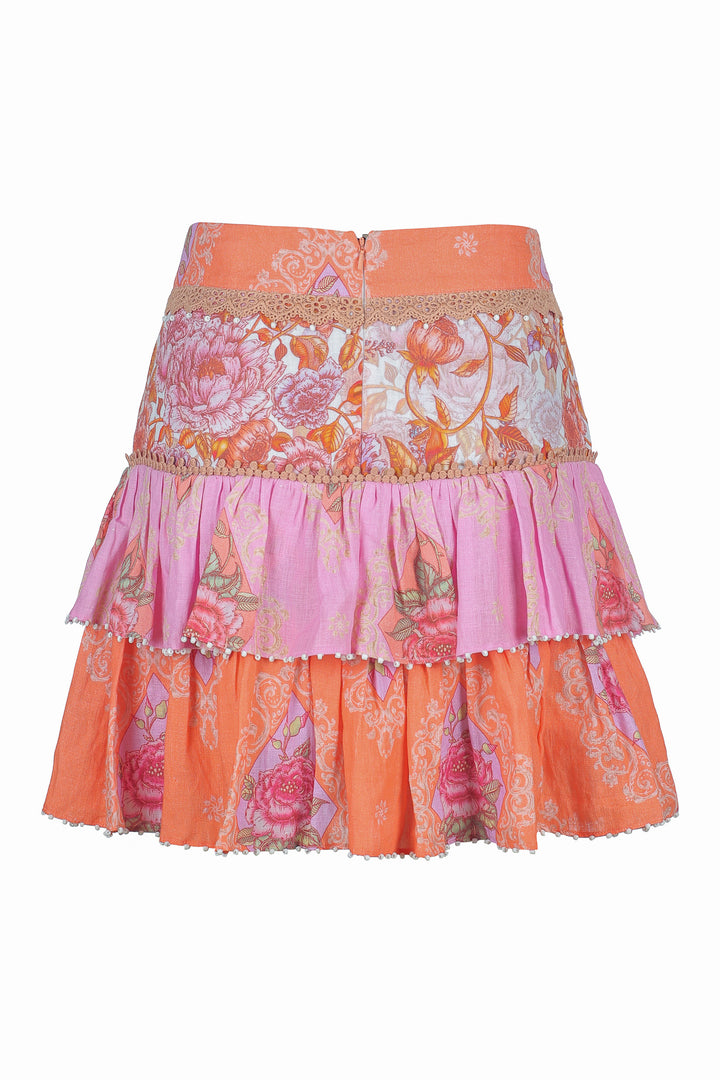 Layered Mini Skirt in Jardin Bouquet