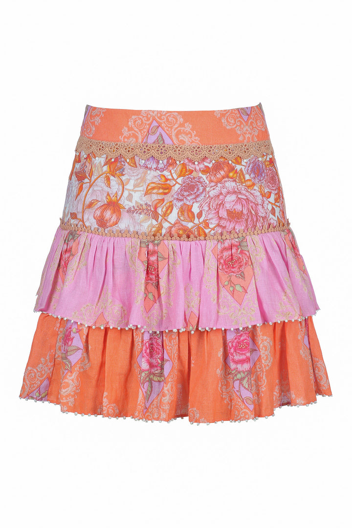 Layered Mini Skirt in Jardin Bouquet