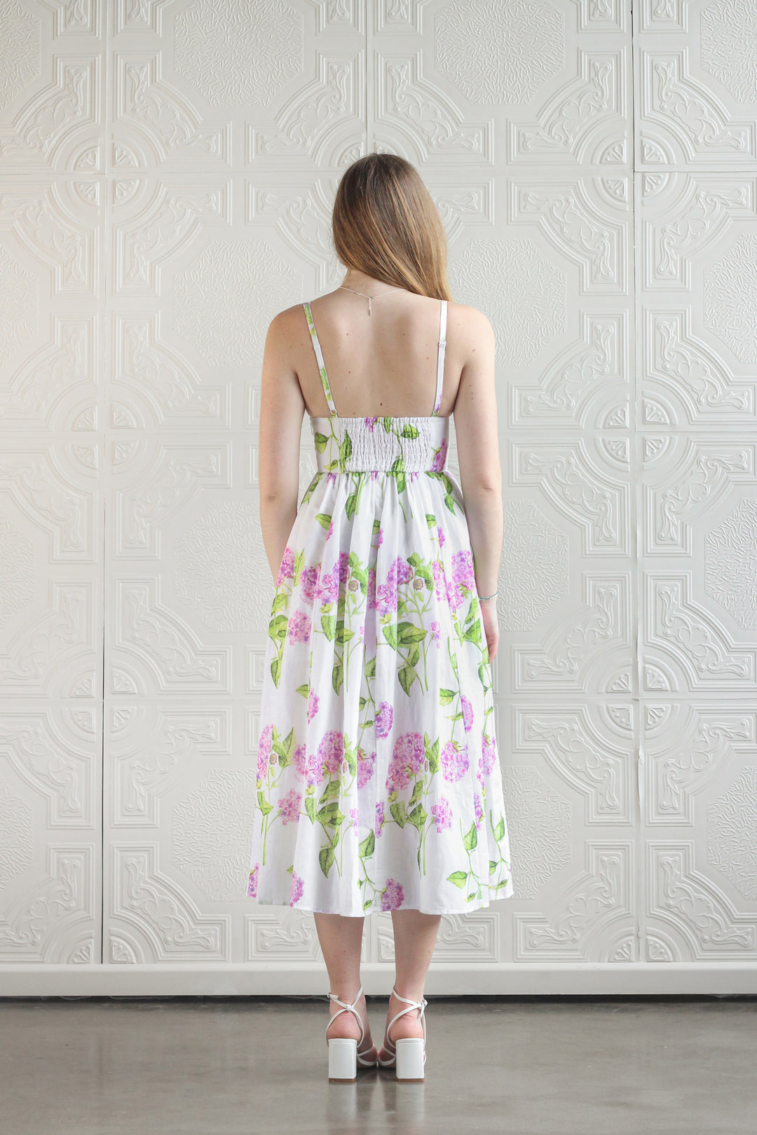 Bralet Midi Dress in Lilac Flora