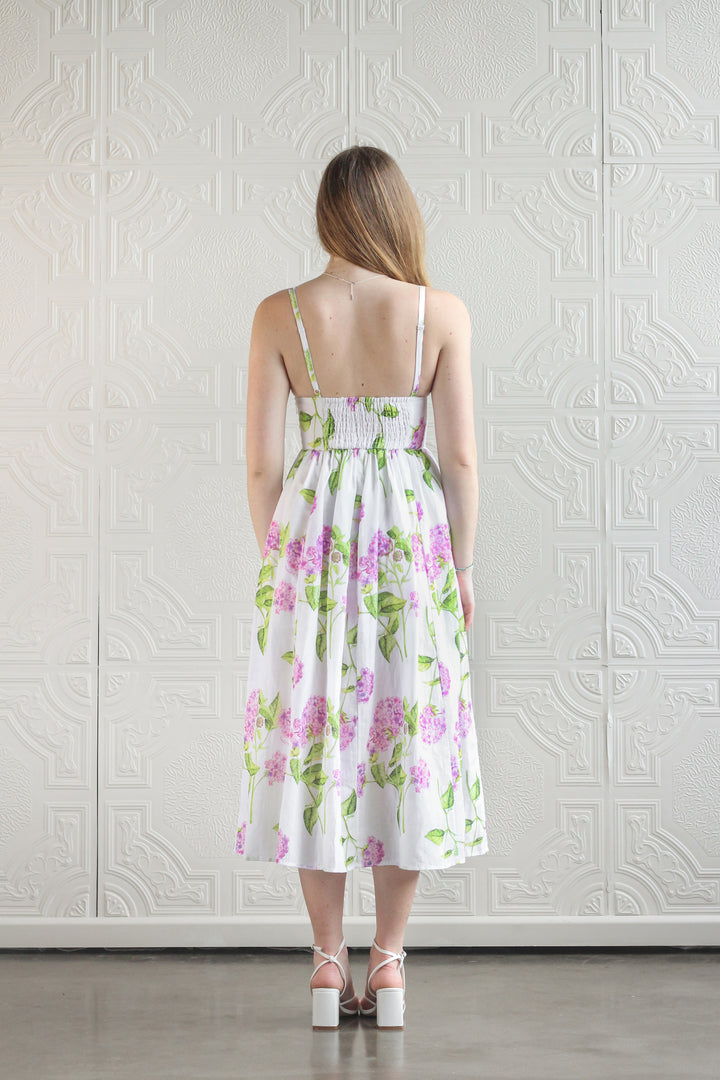 Bralet Midi Dress in Lilac Flora