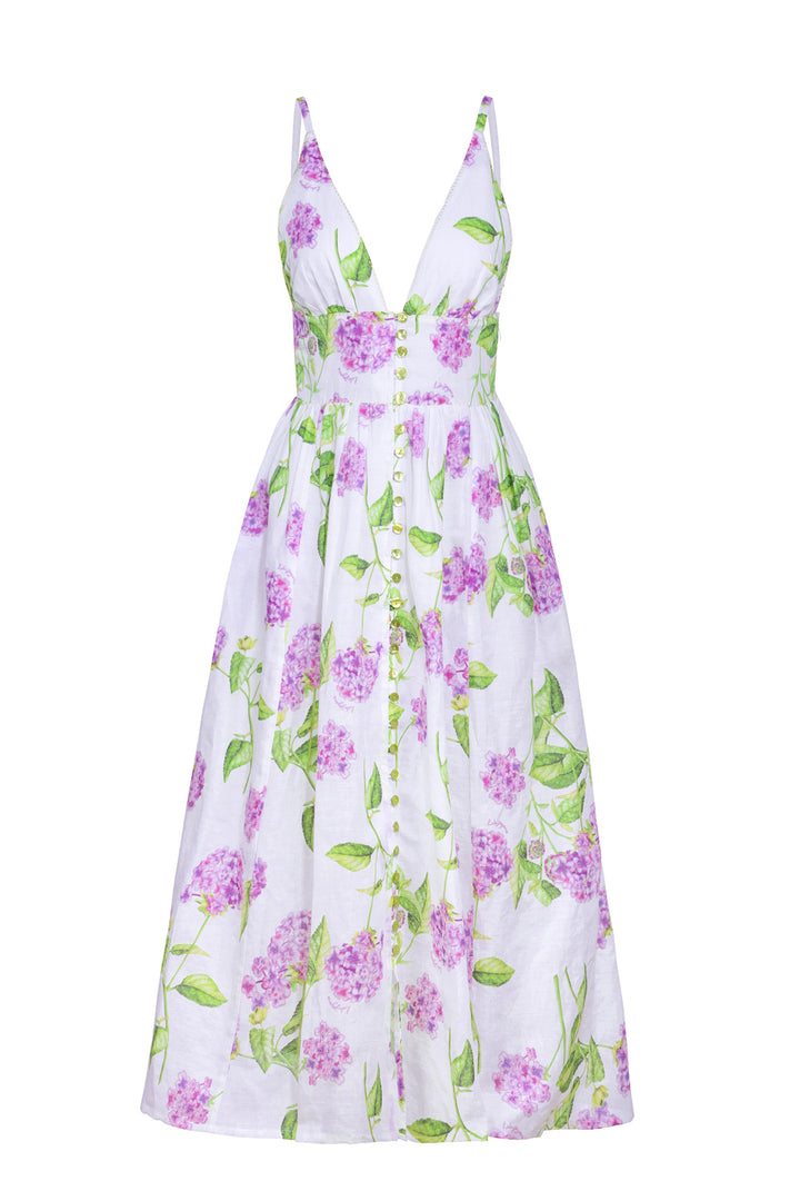 Bralet Midi Dress in Lilac Flora