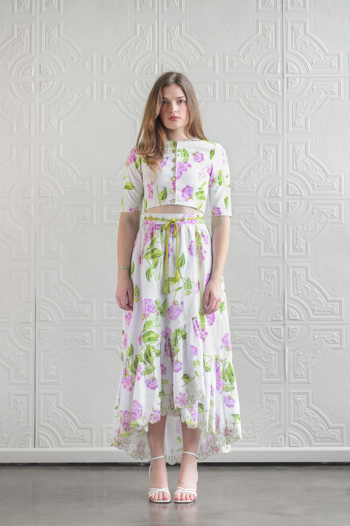 Cropped Jacket in Lilac Flora