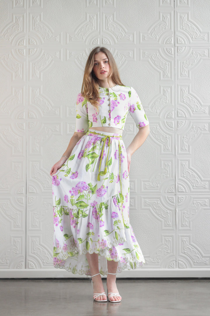 Cropped Jacket in Lilac Flora