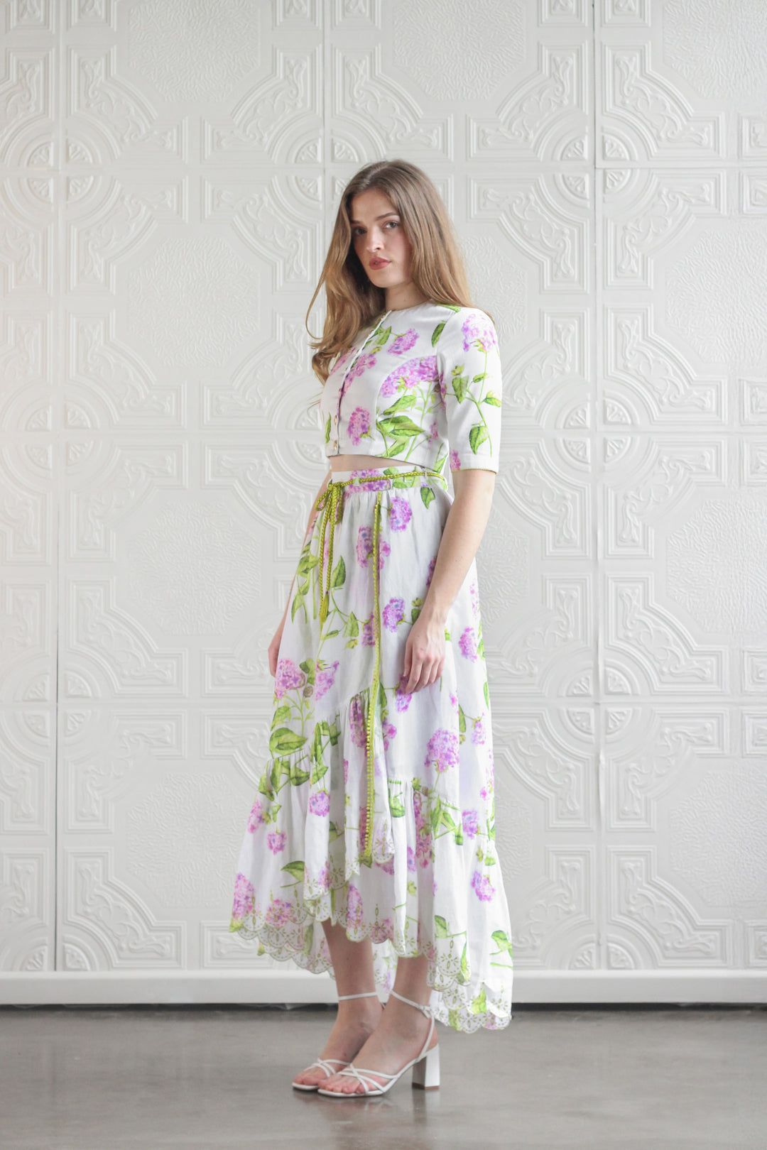 Cropped Jacket in Lilac Flora