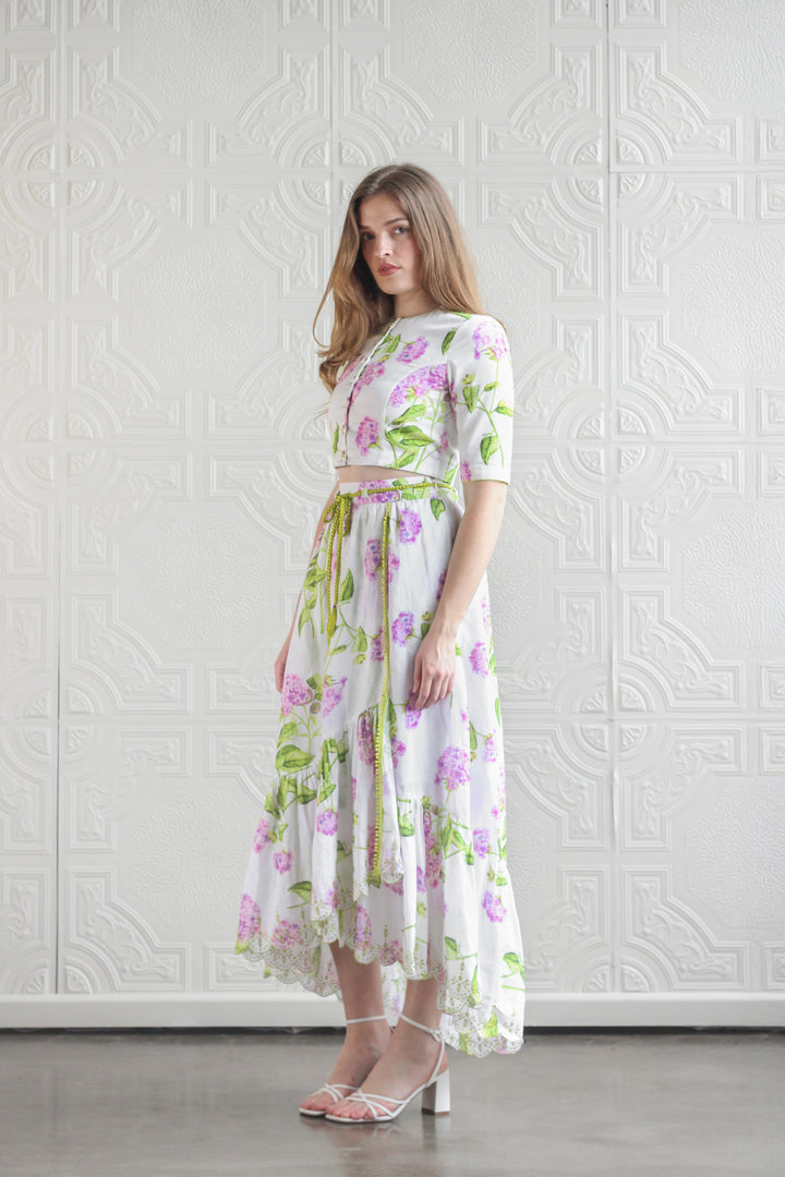 Cropped Jacket in Lilac Flora